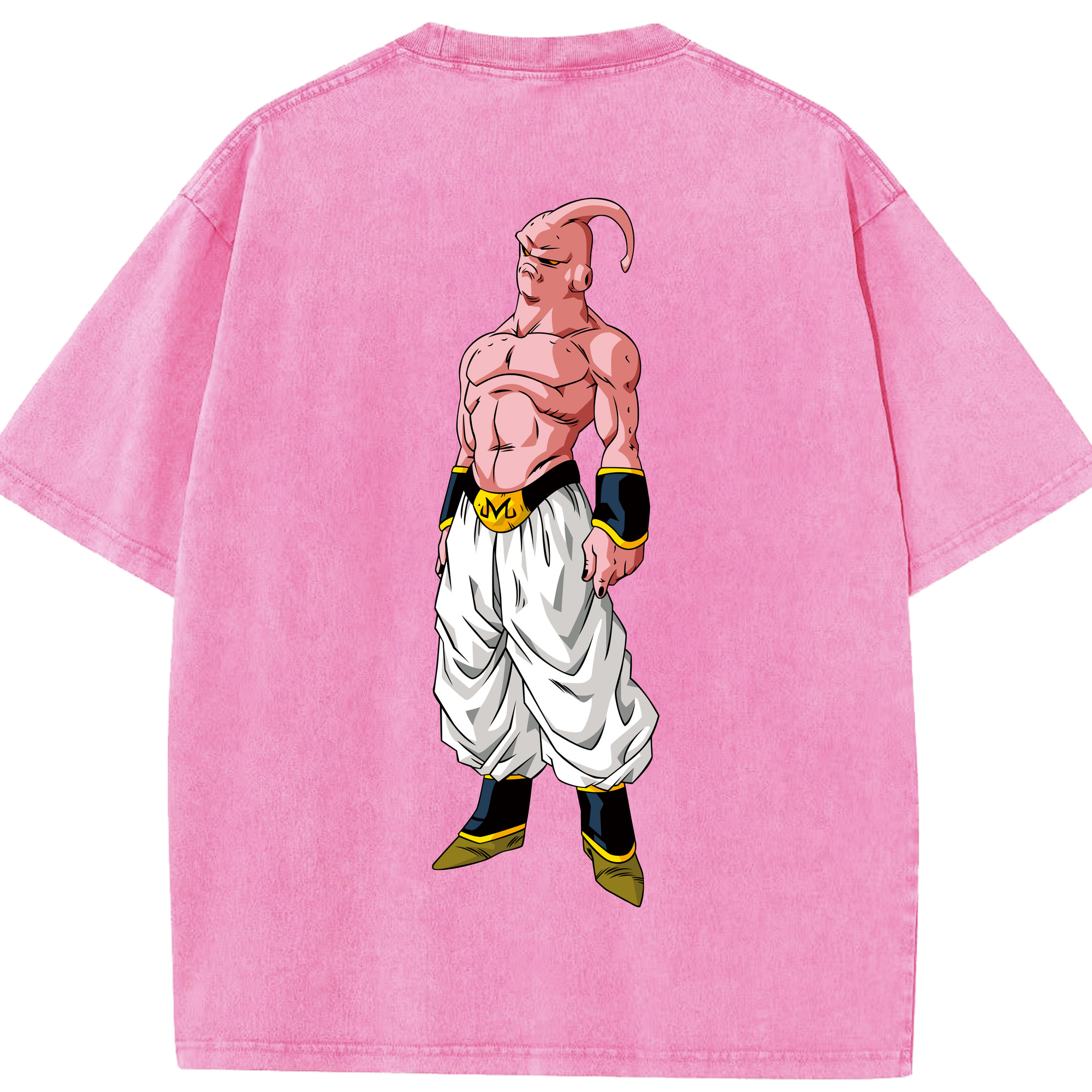 （画像用） ドラゴンボール 魔人ブウ DRAGON BALL Majin Buu 綿100% ヴィンテージ風 半袖Tシャツ（背面プリント）
